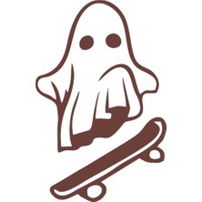 Kayak Yapan Hayalet Sticker 17X17 cm Kahverengi