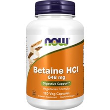 Now Foods Betaine Hcl 648 mg, Vegetarian Formula, Digestive Support*, 120 Veg Capsules