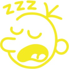 Zzz Uyuyan Surat Sticker 17X17 cm Sarı