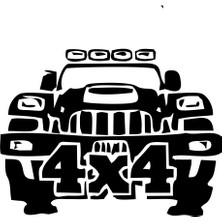 4x4 Off Road Jeep  Sticker 17X17 cm Siyah