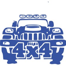 4x4 Off Road Jeep  Sticker 17X17 cm Mavi