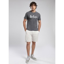 Lee Cooper New Drawing Erkek %100 Pamuk O Yaka T-Shirt Gri