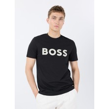 Boss Bisiklet Yaka Siyah Erkek T-Shirt Thinking
