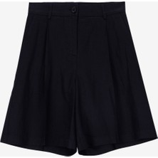 Sisley Orta Bel Bol Kesim Siyah Kadın Şort 4AGHL901K