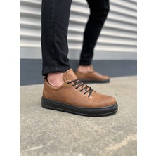 Taba Siyah Cool Bağcıklı Cilt Erkek Günlük Spor Klasik Ayakkabı