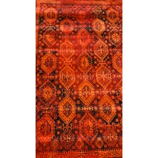 Modern Etnik Desenli Bordo Halı 160*230