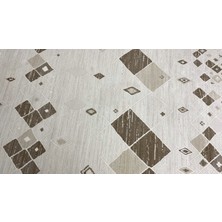 Geometrik Desenli Modern Bozkahve Ekru Halı 260*220
