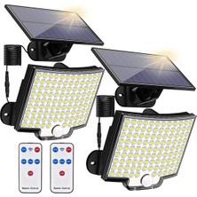 Unncanny 2 Takım Güneş Enerjili Dış Mekan Işıkları Hareket Sensörü IP65 Su Geçirmez Bahçe Duvar Lambası Dış Mekan Için 106 LED Güneş Projektör Işıkları (Yurt Dışından)