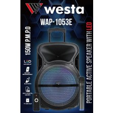 Westa WAP-1053-E Şarjlı Taşınabilir Ses Sistemi 1 El Mikrofonlu