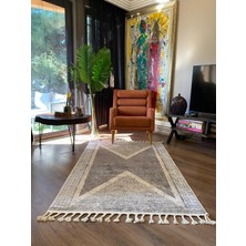 Gri Geometrik Desenli Halı