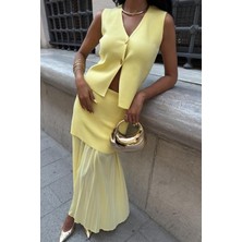 Arben Boutique Yelekli ve Pilise Etekli Triko Takım 10001