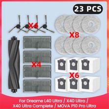 Pshcooe Dreame L40 Ultra / X40 Ultra / X40 Ultra Complete / Mova P10 Pro Ultra Yedek Parça Filtre Toz Torbası Paspas Fırçası (Yurt Dışından)