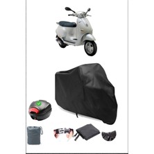 Breen Vespa Et 4 Siyah Motosiklet Brandası Arka Çanta Uyumlu