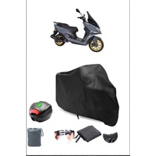 Breen Arora Safari Pro Uyumlu  Siyah Motosiklet Brandası Arka Çanta Uyumlu