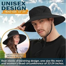 Uniquetrenders Unisex Yazlık Geniş Kenarlı Maxi Boy Fileli Katlanabilir Safari Outdoor Plaj Şapkası