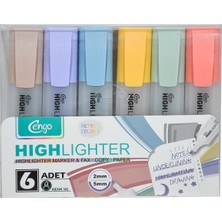 Cengo 6lı Fosforlu Kalem Retro Renkler CGO803