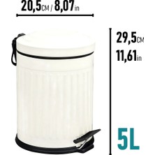Eforeca Vintage Çöp Kovası Krem 5 lt