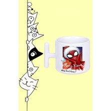 Marry Xmas Spider Örümcek Adam Noel Yeni Yıl Yılbaşı Tasarım Baskılı Beyaz T Sap Kupa Bardak