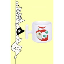 Ğ Harf Yeni Yıl Noel Yılbaşı Tasarım Baskılı Beyaz T Sap Kupa Bardak
