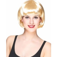 ForWhat  Etkinlik Gösteri Kostüm Peruğu İçin Golden Platin Dore Küt Kısa Takma Peruk Saç