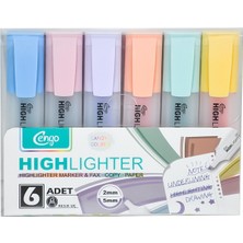 Cengo 6lı Fosforlu Kalem Candy Renkler CGO801