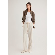 Mavi Beli Bağcıklı Bej Pantolon 1010945-35043