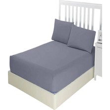 Evony Lastikli Streç Battal Boy Havlu Çarşaf 180X200 cm Renk Açık Gri