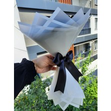 Buket Dünyası 14 Lü Solmayan Gül Buketi Siyah Gül Dışı Beyaz
