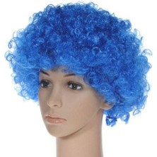 ForWhat Büro Ev Ofis Etkinlik Gösteri Kostüm Peruğu Için Mavi Kıvırcık Peruk Saç