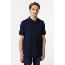 Lacivert Regular Düz Polo Yaka Tişört
