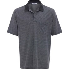 Siyah Regular Desenli Polo Yaka Tişört