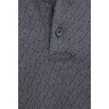 Siyah Regular Desenli Polo Yaka Tişört
