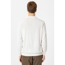 Ekru Regular Düz Polo Yaka Triko