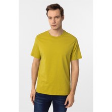 Süvari Koyu Haki Regular Düz Bisiklet Yaka Tişört