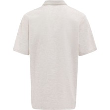 Ekru Regular Armürlü Polo Yaka Tişört