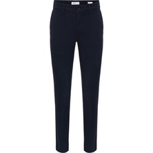 Lacivert Slim Fit Armürlü Pantolon