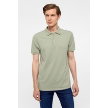 Haki Regular Armürlü Polo Yaka Tişört