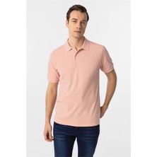 Koyu Pembe Regular Armürlü Polo Yaka Tişört
