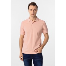Koyu Pembe Regular Armürlü Polo Yaka Tişört