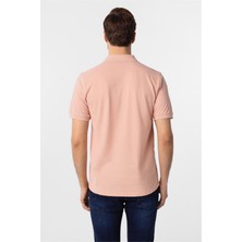 Koyu Pembe Regular Armürlü Polo Yaka Tişört