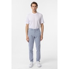 Mavi Slim Fit Armürlü Kanvas Pantolon