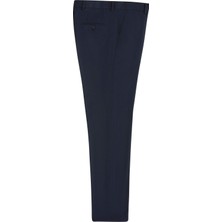 Lacivert Regular Desenli Kumaş Pantolon