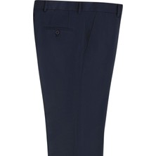 Lacivert Regular Desenli Kumaş Pantolon