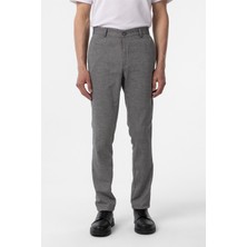 Siyah Regular Armürlü Kanvas Pantolon
