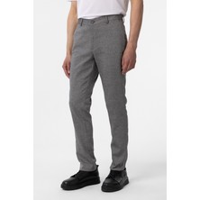 Siyah Regular Armürlü Kanvas Pantolon