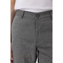 Siyah Regular Armürlü Kanvas Pantolon