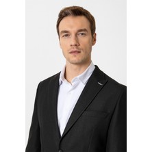 Siyah Slim Fit Desenli Sivri Yaka 6 Drop Spor Takım Elbise