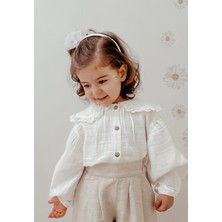 Cigit Organic Fisto Yakalı Müslin Gömlek Kırık Beyaz