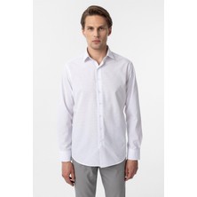 Lacivert Regular Fit Desenli Klasik Yaka Gömlek