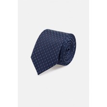 Süvari Lacivert Baskılı Kravat Şıklık Vurgusu ile Erkekler İçin Trend Desenli Modern Aksesuar